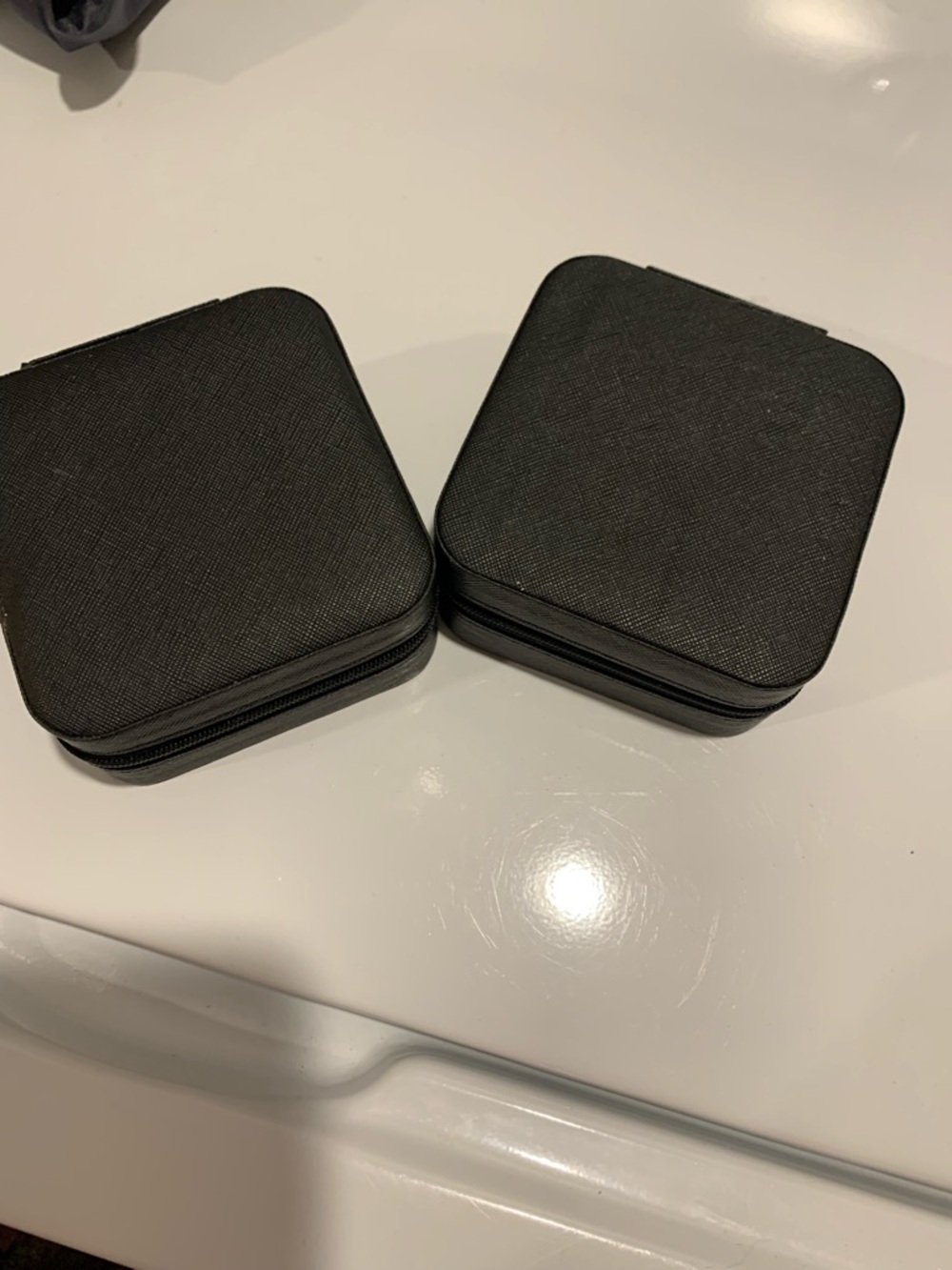 Compact Black Zip Travel Cases - Set of 2